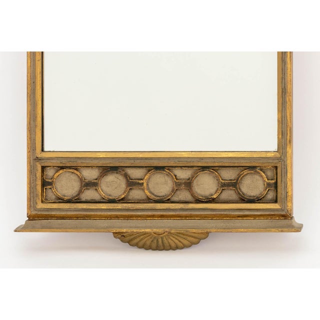 Neoclassical Style Giltwood Mirror, 19th century, with lattice crest and floral crest. Mirror plate: 23.25" H x 15.25" W;...