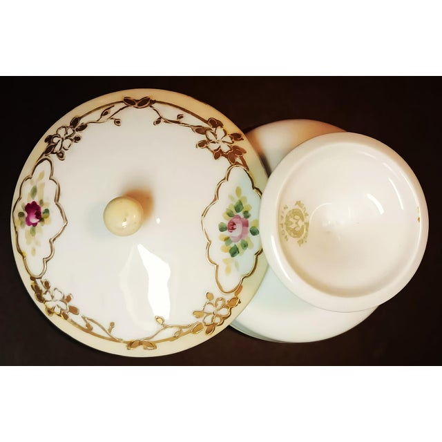 Antique Nippon Morimura 1891~1921 Button, Trinket, Porcelain Pedestal Dish. For Sale - Image 9 of 18