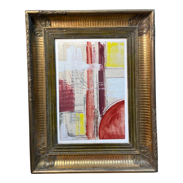 18th Century French Frame With Modern Contemporary Art For Sale