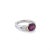 3.50 Carat Oval Cut Rubellite Tourmaline East West Ring with Tsavorite, Diamond,, Size 6.25 For Sale - Image 4 of 6