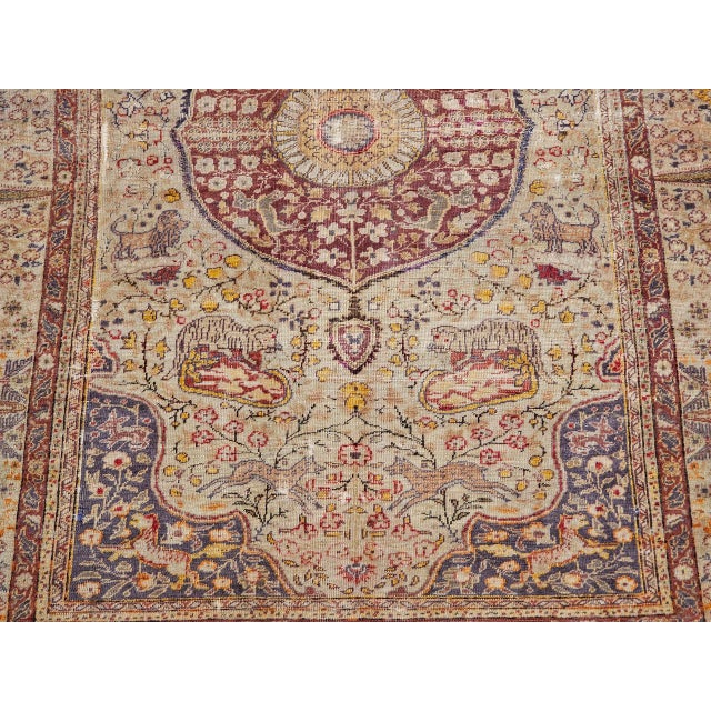 Antique Turkish Sivas Rug, Handwoven Wool, Garden Design, 19th Century, 4' x 6' For Sale - Image 11 of 16
