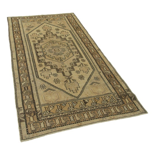 Vintage Hand-Knotted Wool Rug For Sale