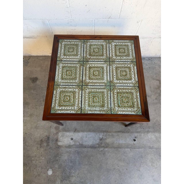 1960s Rosewood Square Tile-Top Side Table Danish Mid-Century Modern 1960s For Sale - Image 5 of 12