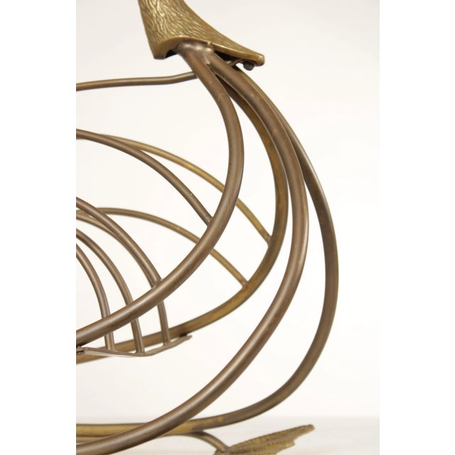 Brass Vintage Brass Goose Magazine Stand For Sale - Image 8 of 13