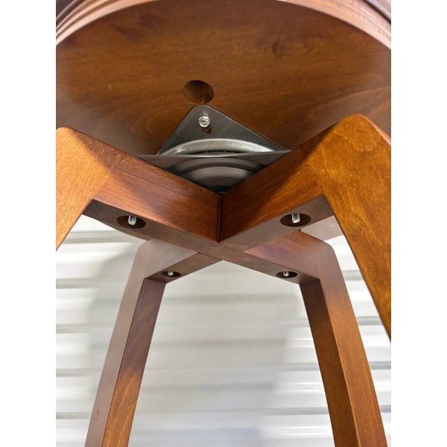 Pair of Bar Stools With Leather Seats, 20th Century