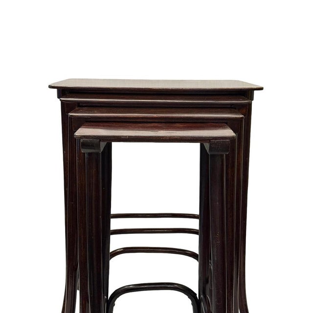 Antique Secessionist Austrian Bentwood Nesting Tables by J&J Kohn, 1900s, Set of 4 For Sale - Image 6 of 18