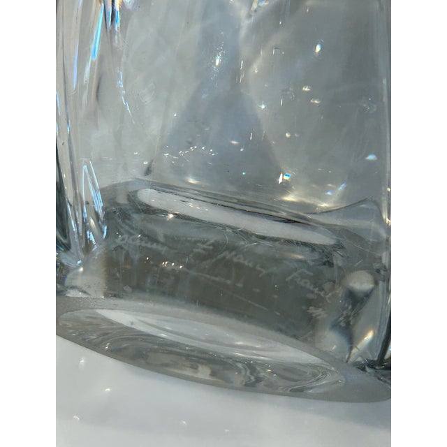 Vintage Daum Crystal Thick Sculptural Vase – Signed For Sale - Image 12 of 14