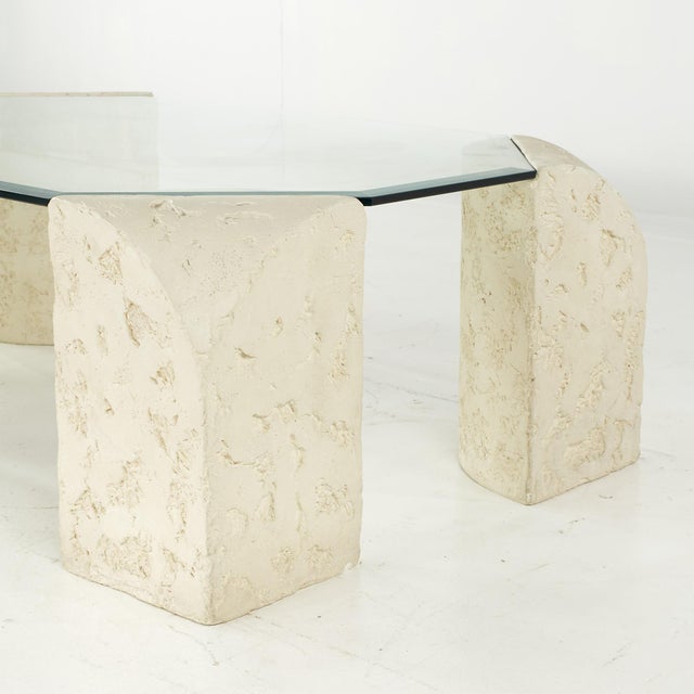 Postmodern Mactan, Glass and Pastor Stone Coffee Table For Sale In Chicago - Image 6 of 9