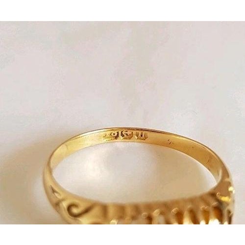 Antique Victorian 18ct Gold Cut Diamond Ring, Birmingham, 1894 For Sale - Image 10 of 14