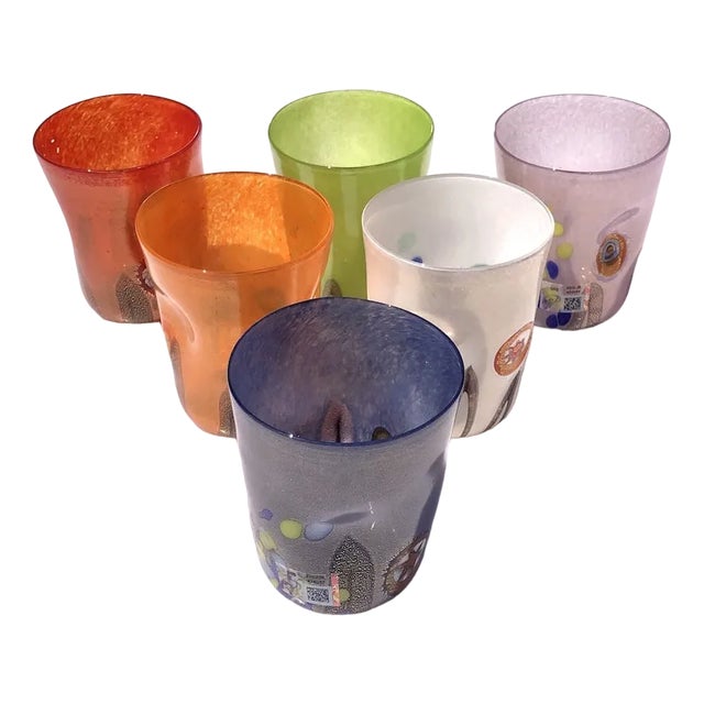 Multicolored Murano Glasses from YourMurano, Set of 6 For Sale
