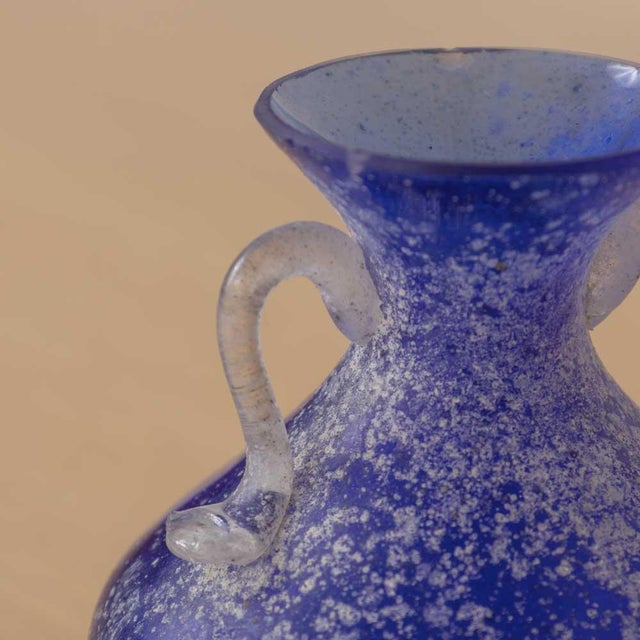1960s Italian Blue Scavo Vase For Sale - Image 10 of 10