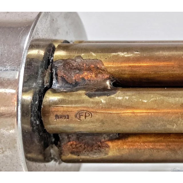 Brutalist Candleholder in Brass and Nickel, Italy, 1970s For Sale - Image 6 of 11