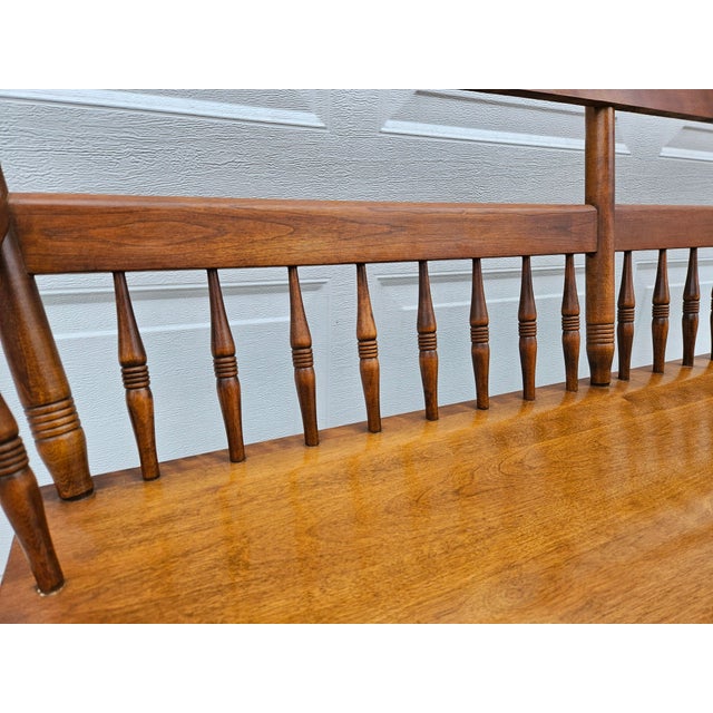 Ethan Allen Heirloom Maple Bench - Three Seat For Sale - Image 13 of 15