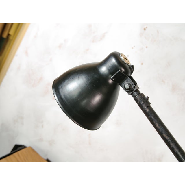 Industrial Two-Arm Machine Lamp on Brake Disc Base from Philips, Netherlands, 1940s For Sale - Image 11 of 16