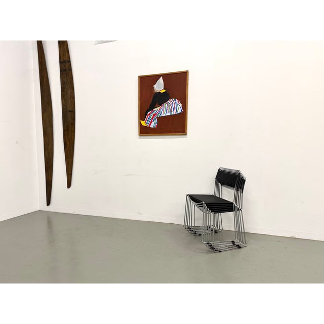 Italian Black and Chrome Spaghetti Chairs Design, 1980s, Set of 6 For Sale - Image 9 of 18