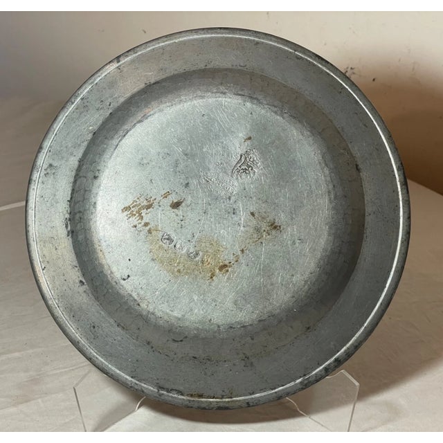 18th Century Rare Antique 18th Century Master Samuel Ellis Forged Pewter Dinner Plate Dish For Sale - Image 5 of 8