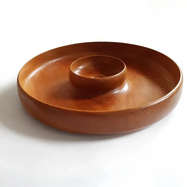 Mid-Century Modern Chip and Dip Bowl by JF For Sale - Image 3 of 6