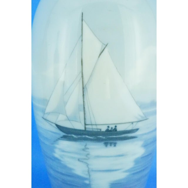20th Century Danish Porcelain Model 8552-243 Vase with Sailing Ship by Bing & Grøndahl, Denmark, 1920s For Sale - Image 11 of 18