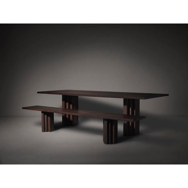 Not Yet Made - Made To Order Brut Slim 180 European Dark Oak Rectangular Bench by Mokko Amsterdam For Sale - Image 5 of 7