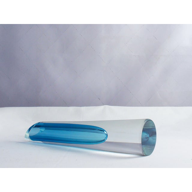 Blue and Clear Sommerso Art Glass Vase by Bretislav Novak, 1970s For Sale - Image 10 of 15