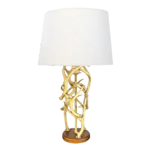 Rustic Antler-Form Table Lamp
