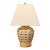Mid 20th Century Scallop Glow White Ceramic Table Lamp With Tapered Shade For Sale