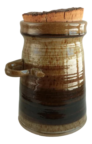 Ombre Stoneware Canister With Cork Plug Lid