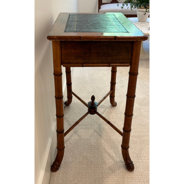 Antique Aesthetic Movement Faux Bamboo Chinoiserie Style Side Table With Drawer For Sale In Little Rock - Image 6 of 18