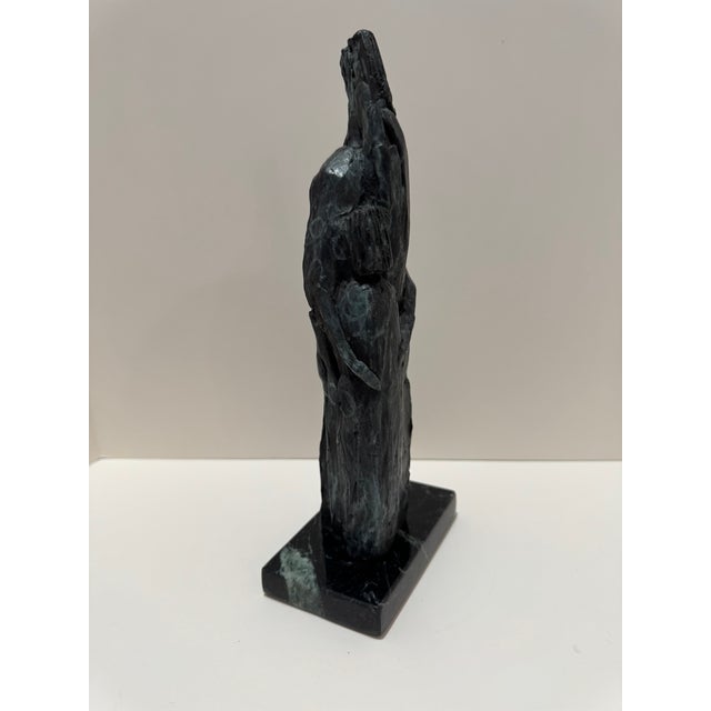 Mid-Century Modern Mid 20th Century Larry Mohr Bronze Abstract Figurative Sculpture on Marble Base | Signed Estate Piece For Sale - Image 3 of 15