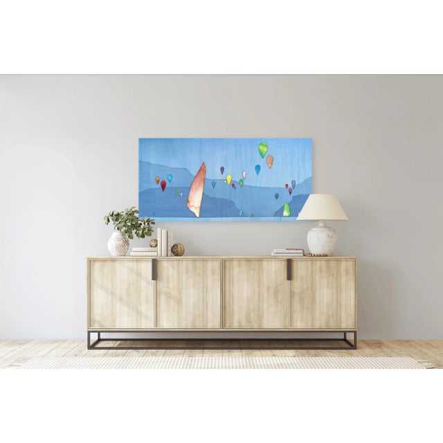 Cerulean Beyond the Cerulean Skies - Large Original Minimalist Colorful Artwork Original Artwork by Peter Kuttner For Sale - Image 8 of 9