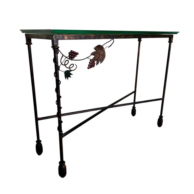 Vintage Giacometti Style Iron Grapevine Console Table For Sale - Image 6 of 12