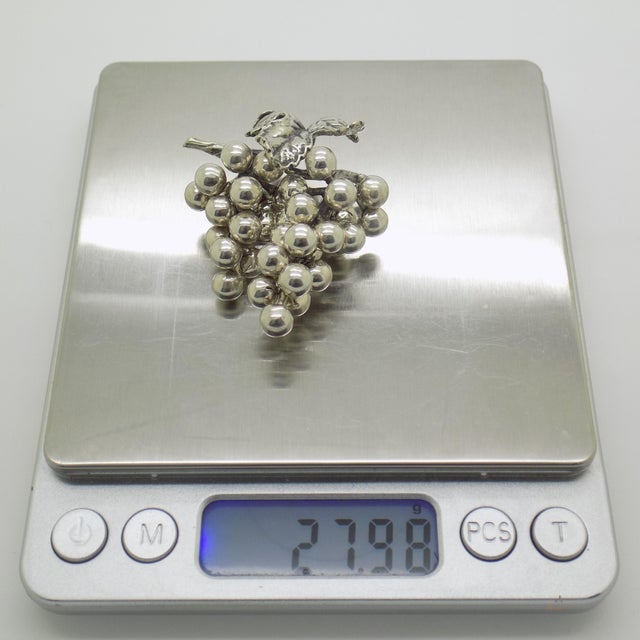 Vintage Italian Silver 800 Bunch of Grapes Figurine, 1980s For Sale - Image 9 of 12
