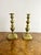 Quality large pair of antique Victorian brass candlesticks, having a large pair of Victorian brass candlesticks with...