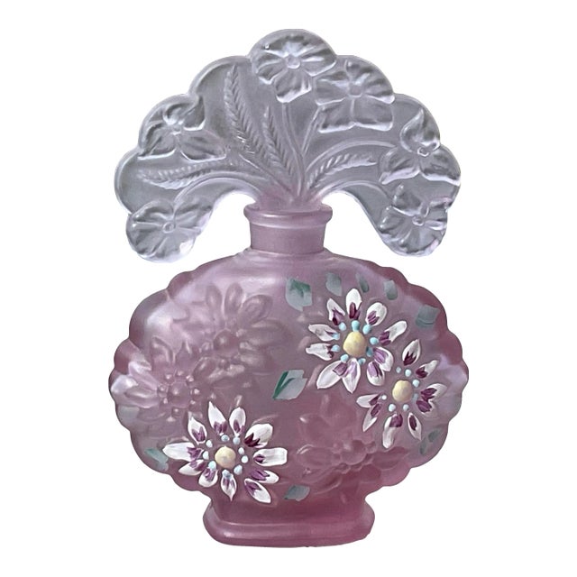 1980s Fenton Hand Painted Perfume Bottle For Sale