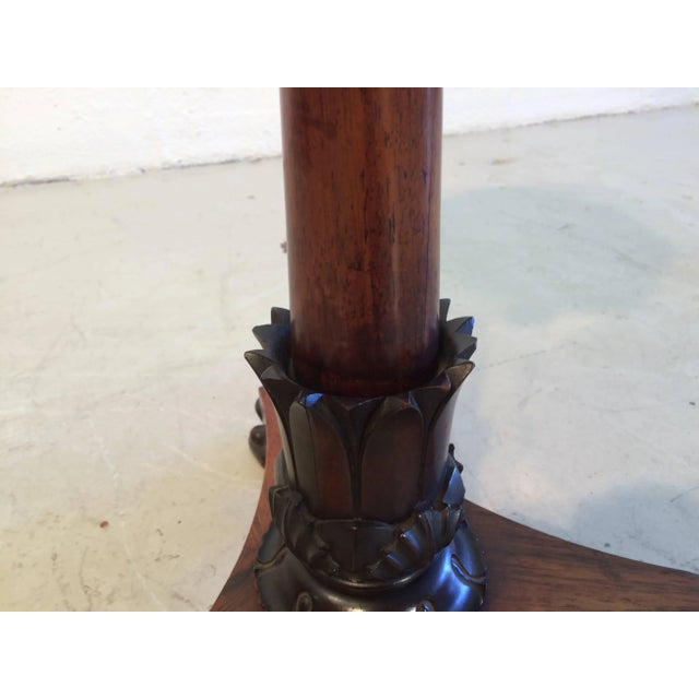 Modern Beautiful Antique Rosewood Three-Legged Claw Feet Side Table For Sale - Image 3 of 11