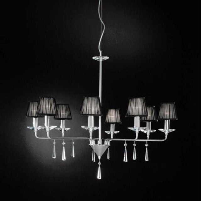 Crystal 12 Lights Chandelier in Polished Chrome and Crystal by Aggiolight For Sale - Image 4 of 8
