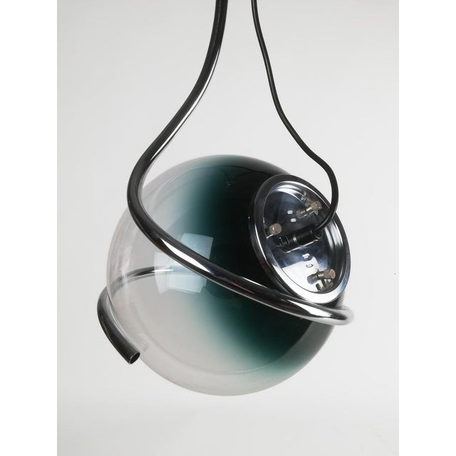 Space Age Pendant in Chrome and Murano Glass attributed to Fabio Lenci, 1970s For Sale - Image 6 of 18