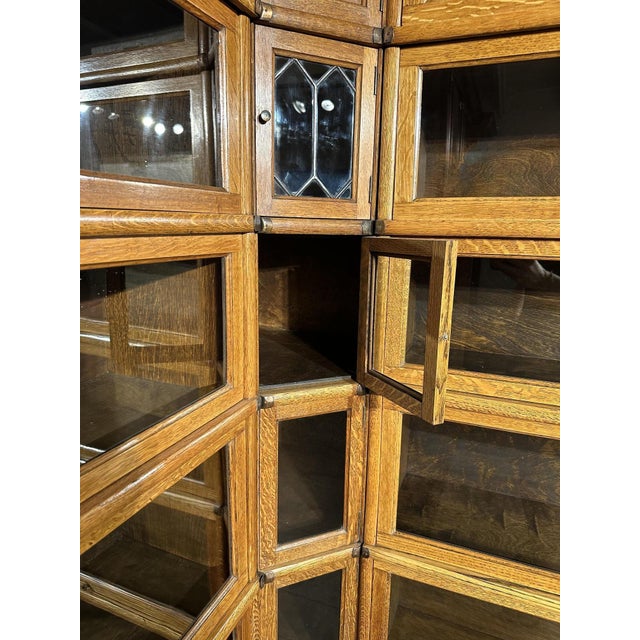 Corner Bookcase in Oak from Globe Wernicke, 1890s, Set of 24 For Sale - Image 6 of 13