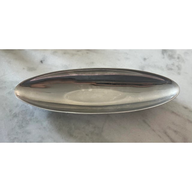Dansk Vintage Dansk Aluminum Oval Bowl For Sale - Image 4 of 9