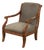 French Louis XVI Carved Leather Arm Chair For Sale