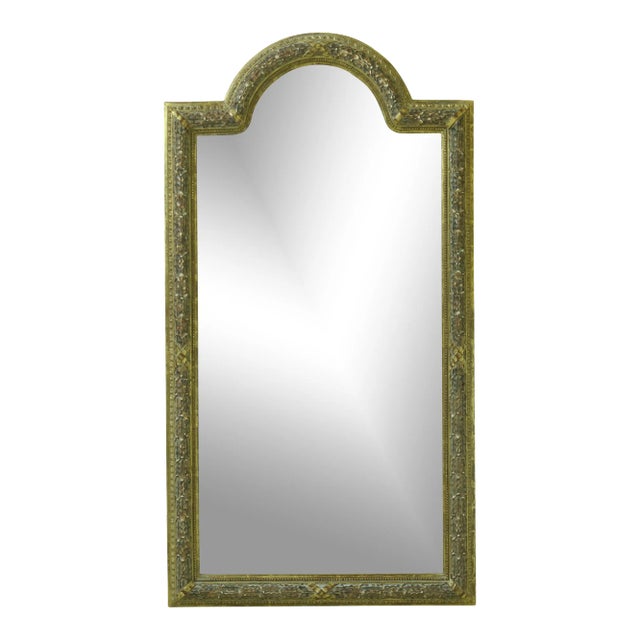 Large Arch Top Decorator Gold Pier Mirror For Sale