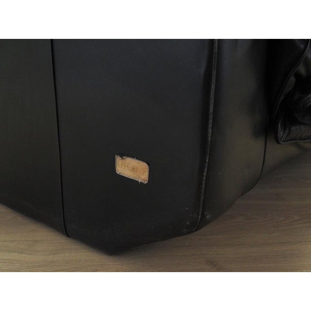 Italian Black Leather Sofa, 1960s For Sale - Image 14 of 18