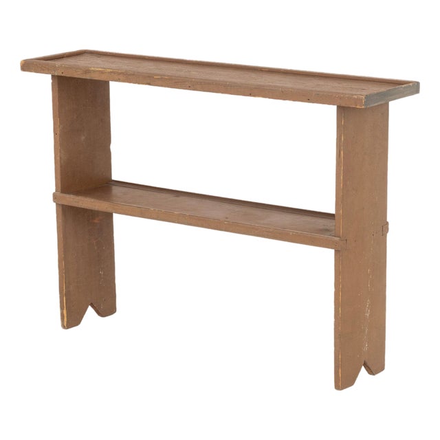 American Brown Painted Two-Tier Console Table For Sale