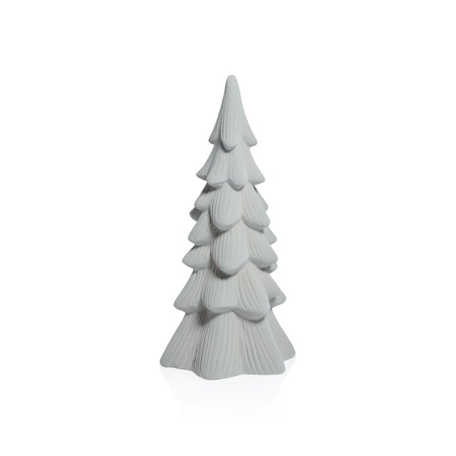 Bring the magic of a snowy forest indoors with this elegant set of decorative trees. Crafted from ceramic and finished...