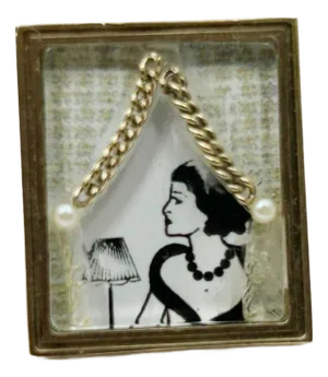 Chanel Vintage Gold Coco Frame Small Pin