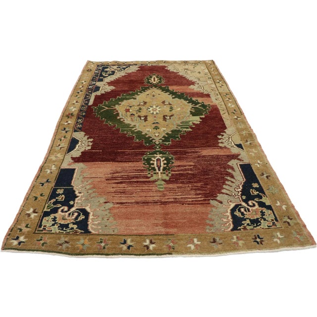 Vintage Turkish Oushak Rug, 04'00 X 06'05 For Sale - Image 4 of 10