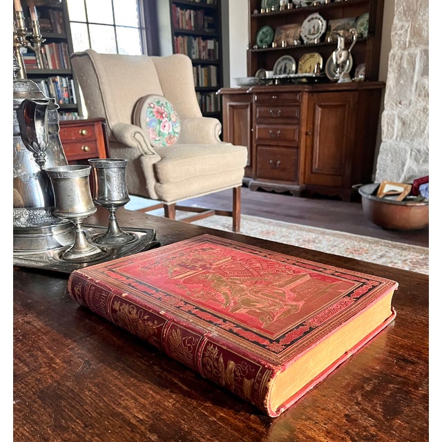 Animal Skin Antique 1888 French Large Leather Bound Book "La Belgique" For Sale - Image 7 of 18