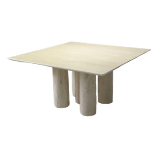 Travertine Colonnato Table by Mario Bellini for Cassina, 1970s For Sale