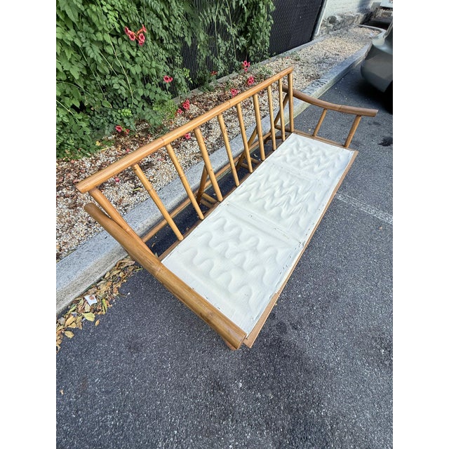 Mid 20th Century Vintage Ficks Reed Style Mid-Century Rattan Bamboo Sofa For Sale - Image 5 of 12