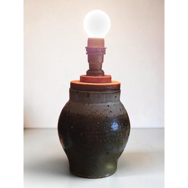 Wood Stoneware Lamp from Bodin, 1990s For Sale - Image 7 of 9